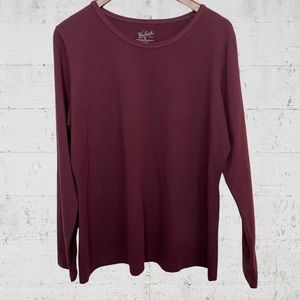 Woolrich Purple Long Sleeve Cotton Top Base Layer XL